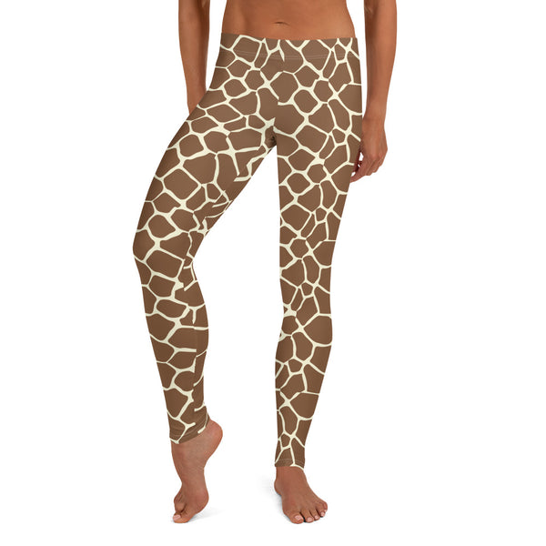 Giraffe Leggings For Teens and Women, Giraffe Print Halloween Costume, Giraffe Leggings Activewear, Giraffe Spot Costume Accessories, Yoga Workout Leggings