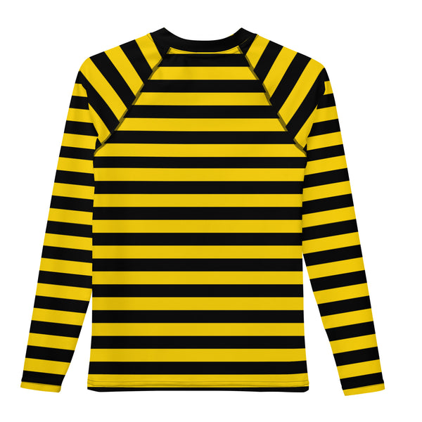 Bumble Bee Rash Guard/ Bumble Bee Costume/ Bumble Bee Youth Rash Guard/ Bumble Bee Theater Cosplay Costume/ Bumble Bee Print Rash Guard/ Black and Yellow Stripe Long Sleeve Rash Guard Costume