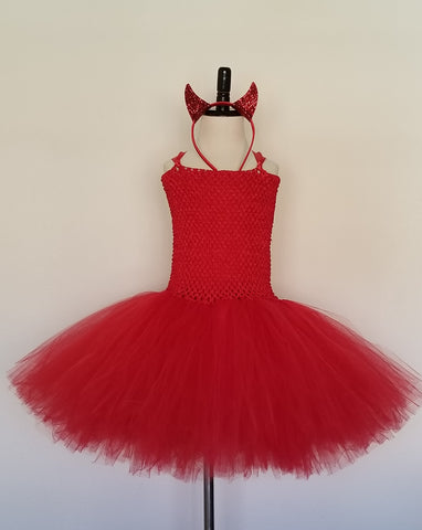 Devil Tutu Dress with Horns and Tail - Super Capes and Tutus, Tutu Dress, [product_tags], Super Capes and Tutus