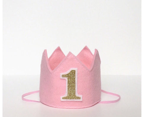 Pink Birthday Girl Crown/ 1st Birthday Crown - Super Capes and Tutus, Birthday Hats, [product_tags], Super Capes and Tutus