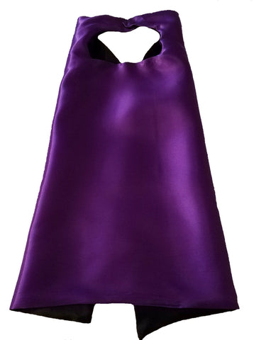 Plain Purple and Black Reversible Superhero Cape - Super Capes and Tutus, Plain Superhero Capes, [product_tags], Super Capes and Tutus