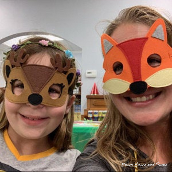Woodland Forest Animal Felt Mask - Woodland Animal Birthday Party Favors - Woodland Animal Costume