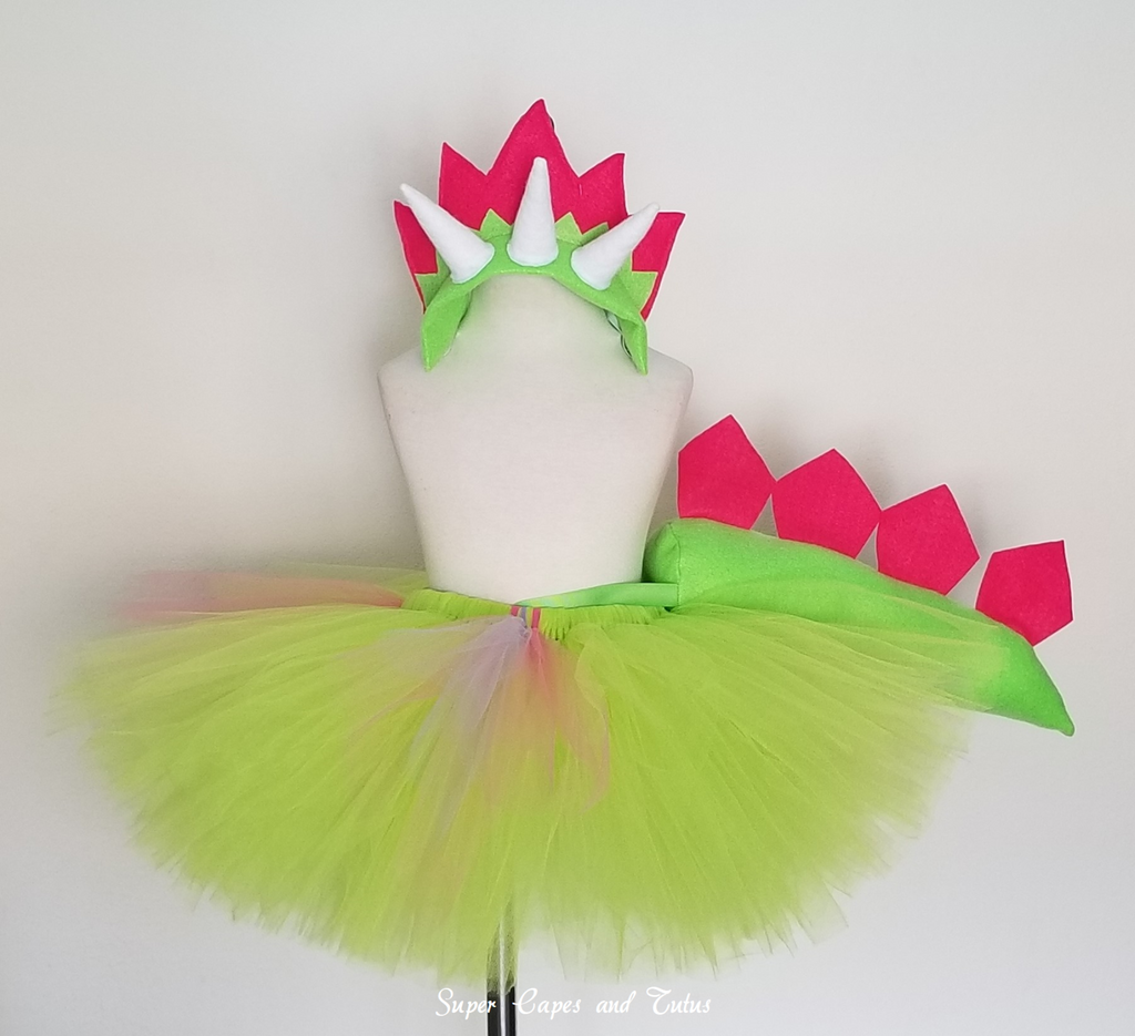 Dinosaur Tutu Skirt with Dinosaur Tail and Headband Dinosaur Costume Dinosaur Birthday