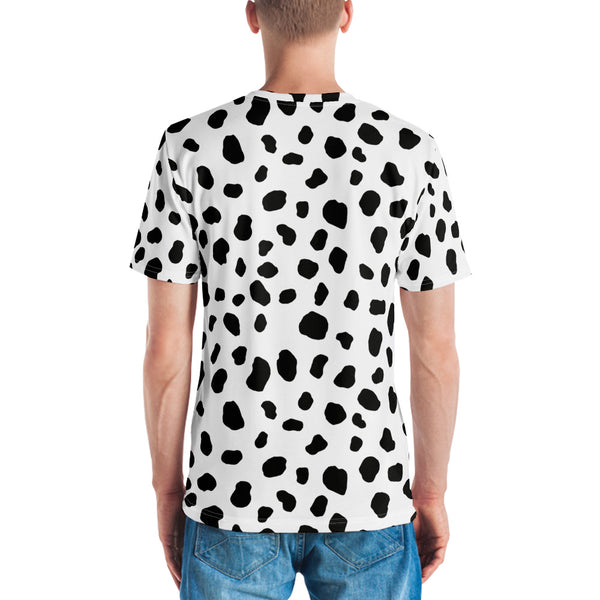 Dalmatian Print Men's T-Shirt/ Dalmatian Costume/ Animal Print Costume T-Shirt/ Dalmatian Cosplay Costume