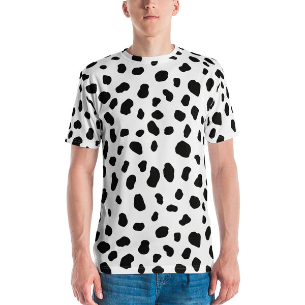 Dalmatian Print Men's T-Shirt/ Dalmatian Costume/ Animal Print Costume T-Shirt/ Dalmatian Cosplay Costume