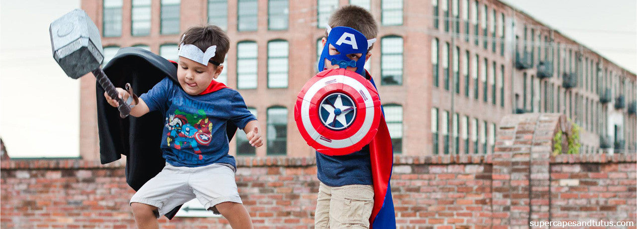Captain America & Thor Superhero Cape and Mask