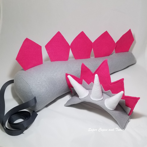 Dinosaur Tail and Headband - Dino Tail - Dinosaur Costume - Dinosaur Headband - Triceratops Costume - Gifts for Kids - Dinosaur Birthday