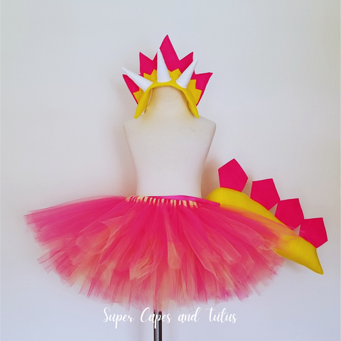 Dinosaur Tutu Skirt with Headband and Tail / Dinosaur Costume / Dinosaur Birthday / Dinosaur Tail /Dinosaur Birthday Gift /Dinosaur Headband