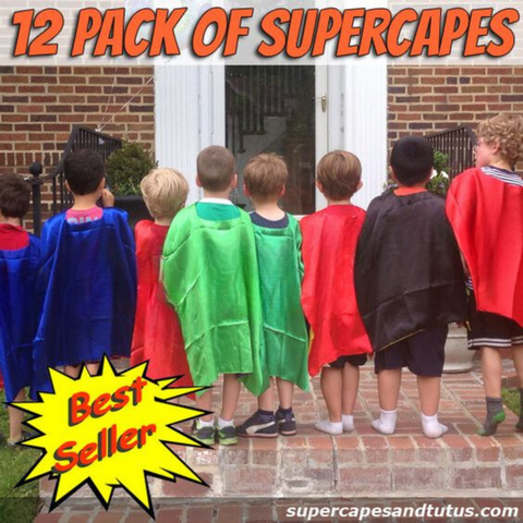Party Pack 12 Plain Reversible Superhero Capes/ Superhero Birthday Party Favors/ Superhero Birthday Party