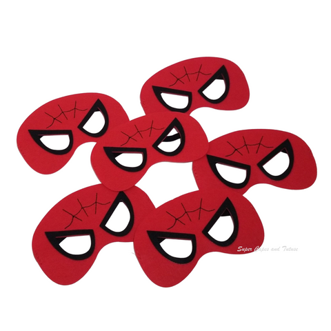 Party Packs! Super Red Spider Birthday Party Favors - Kids Spider Felt Masks - Super Spider Birthday
