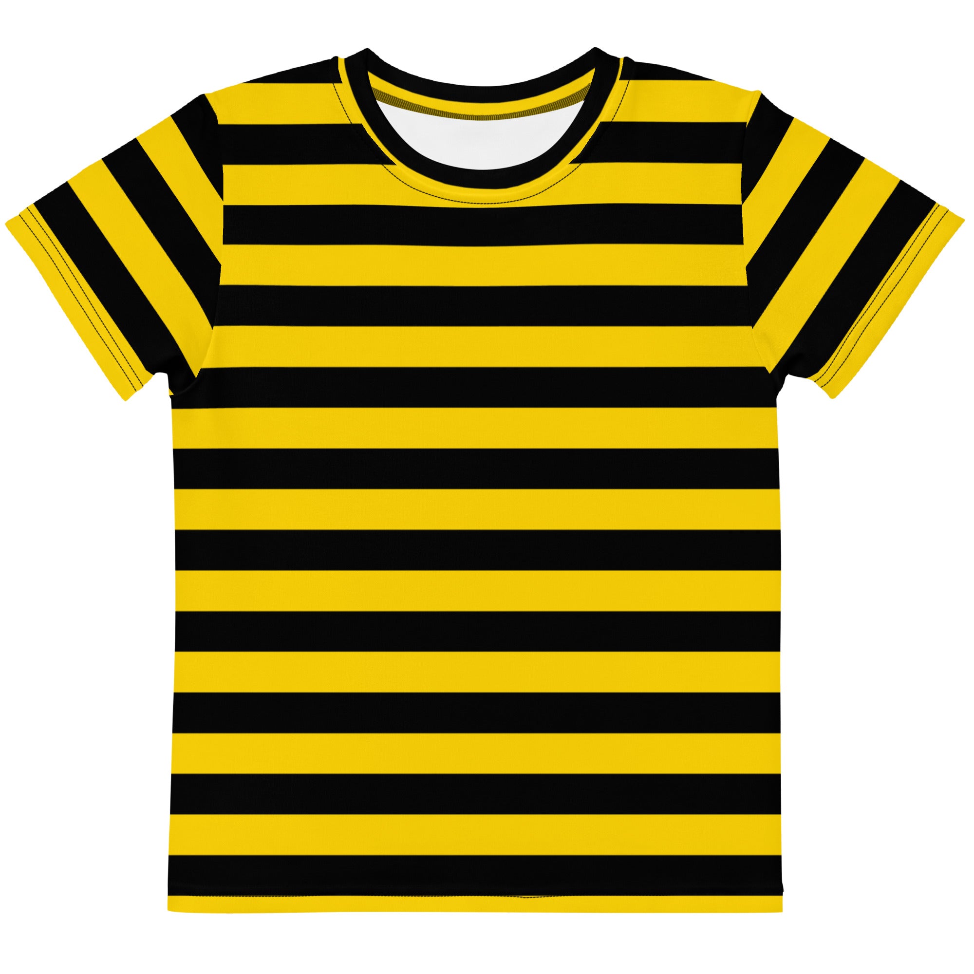 yellow and black striped bee t shirt