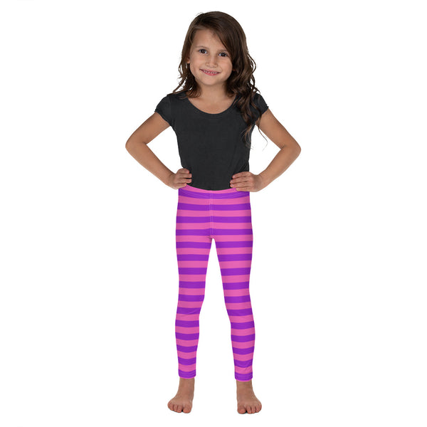 Purple and Hot Pink Stipe Kid's Leggings/ Purple and Hot Pink Strip Costume Leggings/
