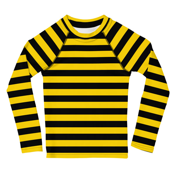 Bumble Bee Rash Guard/ Bumble Bee Costume/ Bumble Bee Kids Rash Guard/ Bumble Bee Theater Cosplay Costume/ Animal Print Rash Guard/ Black and Yellow Stripe Long Sleeve Rash Guard Costume