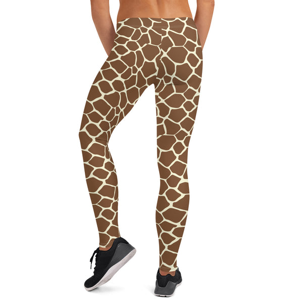 Giraffe Leggings For Teens and Women, Giraffe Print Halloween Costume, Giraffe Leggings Activewear, Giraffe Spot Costume Accessories, Yoga Workout Leggings