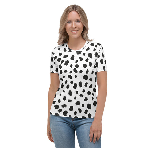 Dalmatian Women's T-shirt/ Dalmatian Print T-Shirt/ Dalmatian Costume/ Animal Print Cosplay Costume