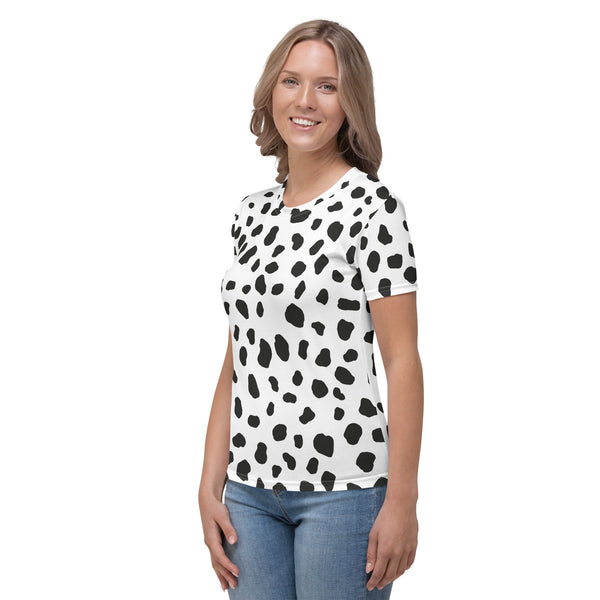 Dalmatian Women's T-shirt/ Dalmatian Print T-Shirt/ Dalmatian Costume/ Animal Print Cosplay Costume