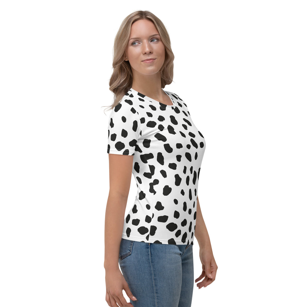 Dalmatian Women's T-shirt/ Dalmatian Print T-Shirt/ Dalmatian