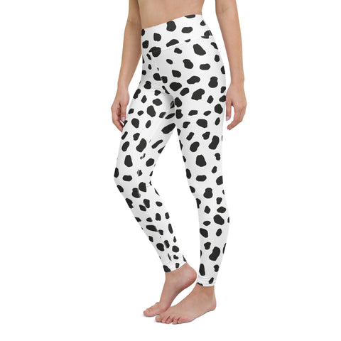 Dalmatian Leggings For Teens and Women, Dalmatian Print Halloween Costume, Dog Spot Leggings, Dalmatian Leggings Activewear, Dalmatian Spot Costume Accessories