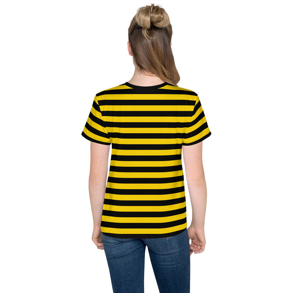 Bumble Bee Print Youth T-Shirt/ Yellow and Black Bee Stripe Shirt/ Bee Costume/ Bee Print T-Shirt