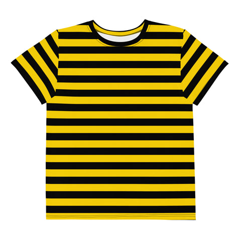 Bumble Bee Print Youth T-Shirt/ Yellow and Black Bee Stripe Shirt/ Bee Costume/ Bee Print T-Shirt