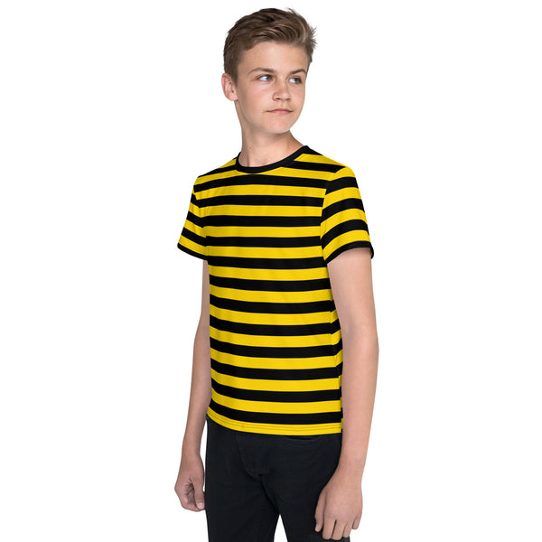 Bumble Bee Print Youth T-Shirt/ Yellow and Black Bee Stripe Shirt/ Bee Costume/ Bee Print T-Shirt