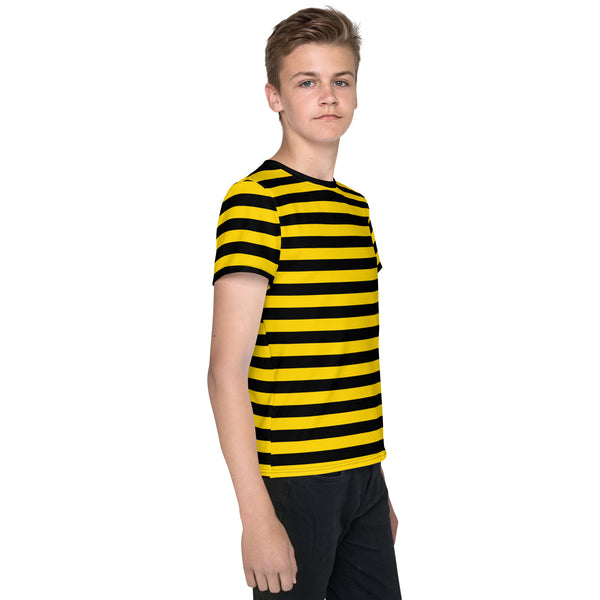 Bumble Bee Print Youth T-Shirt/ Yellow and Black Bee Stripe Shirt/ Bee Costume/ Bee Print T-Shirt