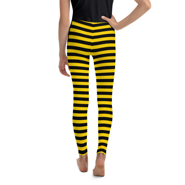 Bumble Bee Leggings/ Bumble Bee Youth Teen Leggings/ Bumble Bee Theater Cosplay Costume/ Bumble Bee Print Leggings/ Black and Yellow Stripe Costume