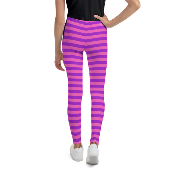 Purple and Hot Pink Stipe Youth Leggings/ Purple and Hot Pink Strip Costume Leggings/