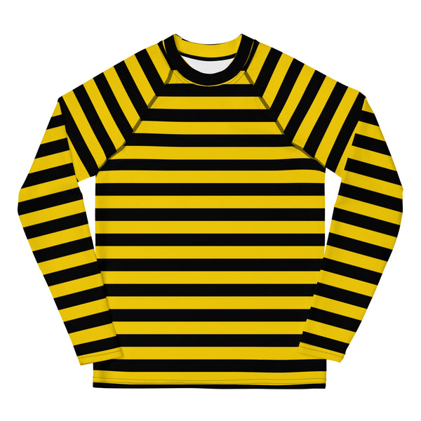 Bumble Bee Rash Guard/ Bumble Bee Costume/ Bumble Bee Youth Rash Guard/ Bumble Bee Theater Cosplay Costume/ Bumble Bee Print Rash Guard/ Black and Yellow Stripe Long Sleeve Rash Guard Costume