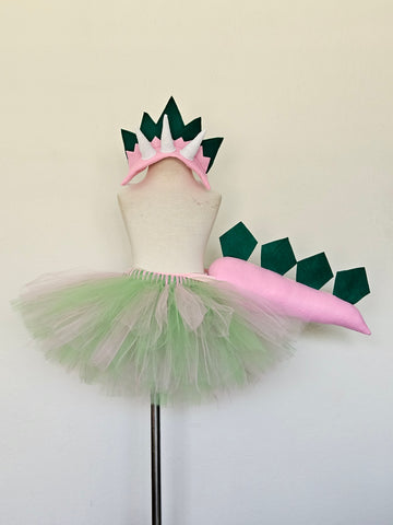 Dinosaur Tutu Skirt with Headband and Tail / Dinosaur Costume / Dinosaur Birthday / Dinosaur Tail /Dinosaur Birthday Gift /Dinosaur Headband