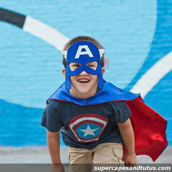 Super Captain Shield Superhero Cape and Mask - Super Capes and Tutus, Superhero Capes, [product_tags], Super Capes and Tutus