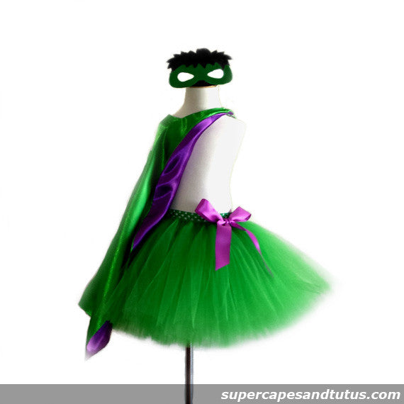 Super Green Man Tutu with Cape and Mask - Super Capes and Tutus, Tutu Skirt, [product_tags], Super Capes and Tutus