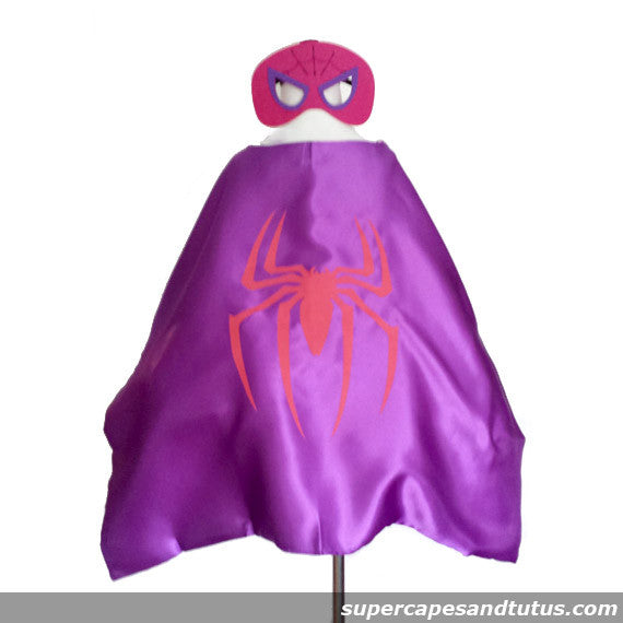 Super Pink Spider Superhero Cape and Mask - Super Capes and Tutus, Superhero Capes, [product_tags], Super Capes and Tutus