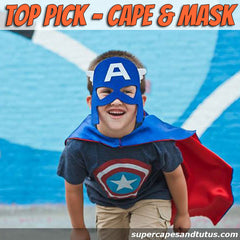 DR Tom Kids Superhero Cape And Eye Mask Set – Book Week Costume Accessory