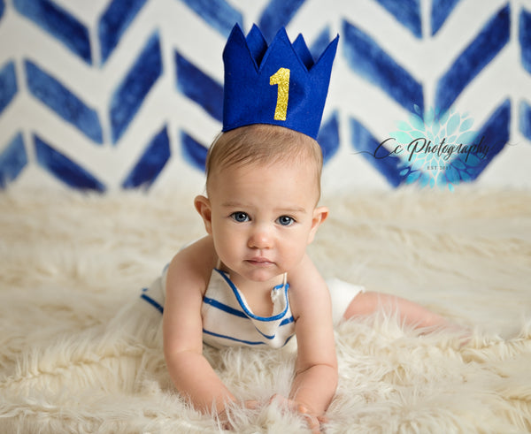 Blue Birthday Boy Crown/ 1st Birthday Crown - Super Capes and Tutus, Birthday Hats, [product_tags], Super Capes and Tutus