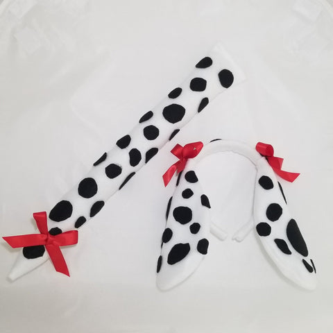 Dalmatian Tail and Ears Headband with Bows - Super Capes and Tutus, Headbands, [product_tags], Super Capes and Tutus
