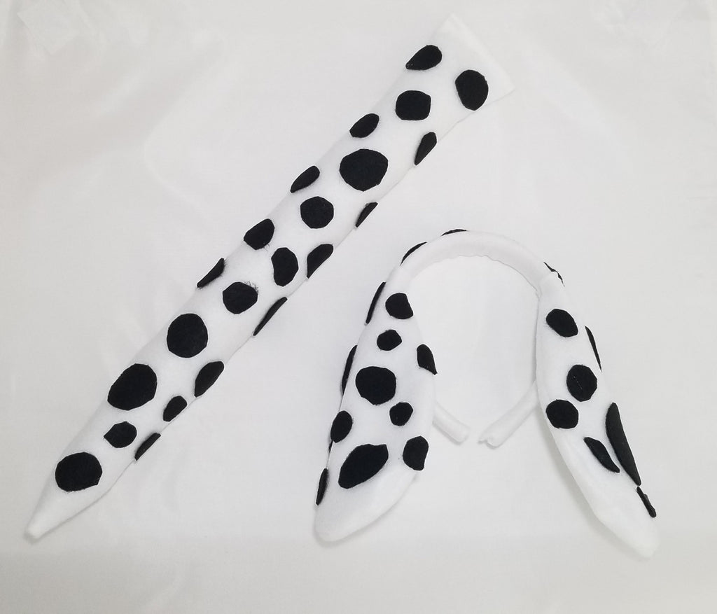 Dalmatian Tail and Ears Headband - Dalmatian Birthday - Dalmatian Birthday Party Favors - Dalmatian Cosplay Halloween Costume Accessories