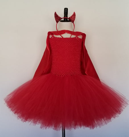 Devil Tutu Dress with Cape, Horns and Tail - Super Capes and Tutus, Tutu Dress, [product_tags], Super Capes and Tutus