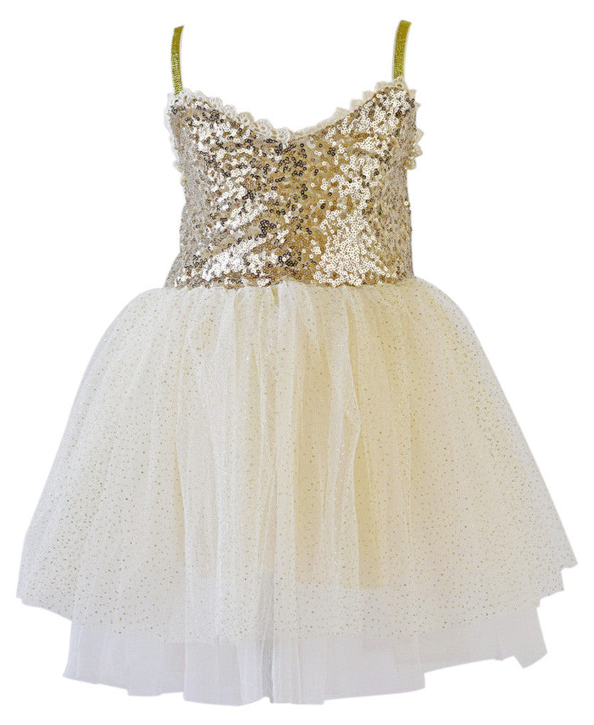 Gold & Ivory Sequin Dress 3T Gold & Ivory Sequin Dress 3T
