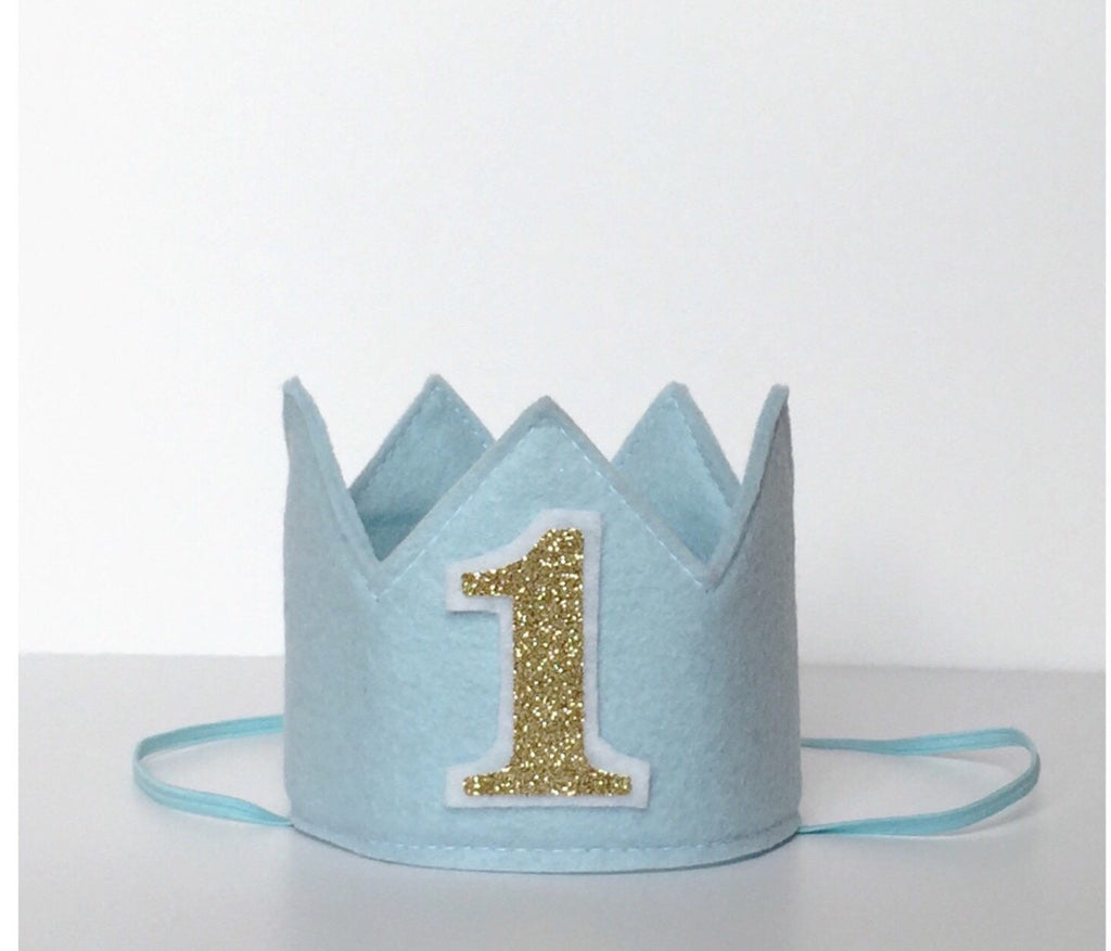 Light Blue Birthday Girl Crown/ 1st Birthday Crown - Super Capes and Tutus, Birthday Hats, [product_tags], Super Capes and Tutus