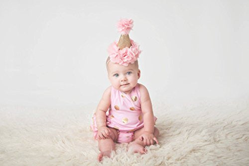 Pink & Gold Glitter Birthday Hat - Super Capes and Tutus, Birthday Hats, [product_tags], Super Capes and Tutus