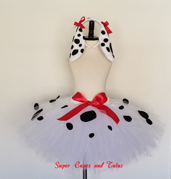 Dalmatian Tutu Skirt with Ears and Tail - Super Capes and Tutus, Tutu Skirt, [product_tags], Super Capes and Tutus