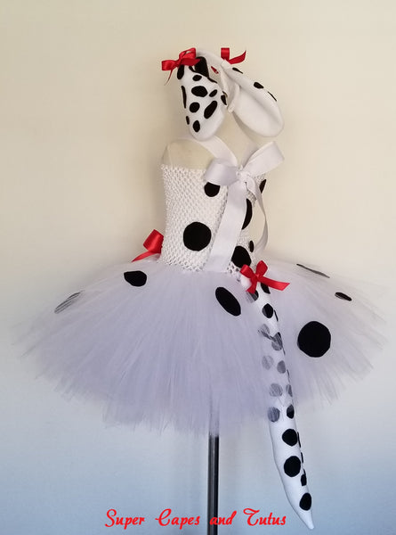 Dalmatian Tutu Dress with Ears and Tail - Super Capes and Tutus, Tutu Dress, [product_tags], Super Capes and Tutus