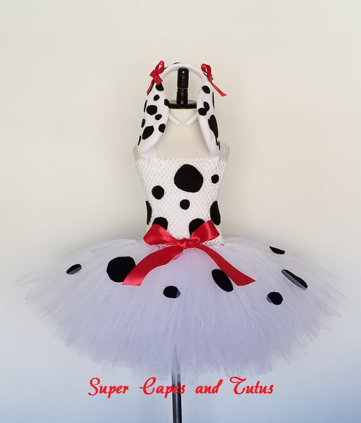 Dalmatian Tutu Dress with Ears and Tail - Super Capes and Tutus, Tutu Dress, [product_tags], Super Capes and Tutus