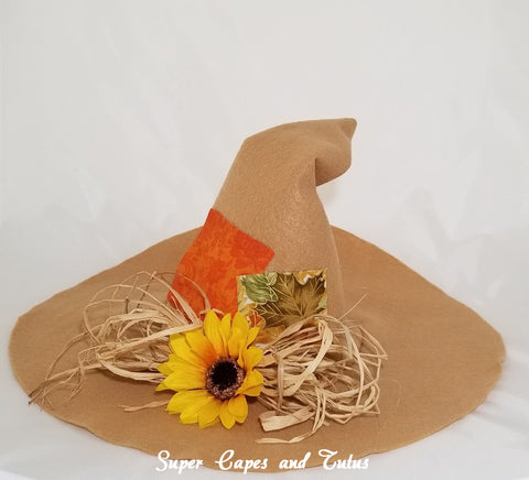 Scarecrow Hat with Flower and Patches - Super Capes and Tutus, Hats and Crowns, [product_tags], Super Capes and Tutus