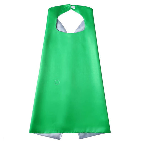 Plain Green and Silver Reversible Superhero Cape