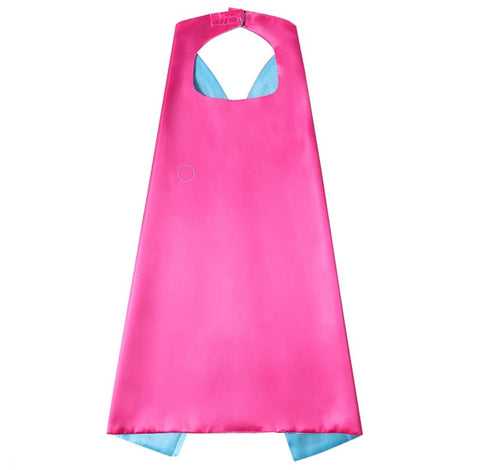 Superhero Cape Reversible Plain Hot Pink and Turqouise