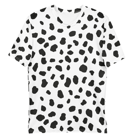 Dalmatian Print Men's T-Shirt/ Dalmatian Costume/ Animal Print Costume T-Shirt/ Dalmatian Cosplay Costume