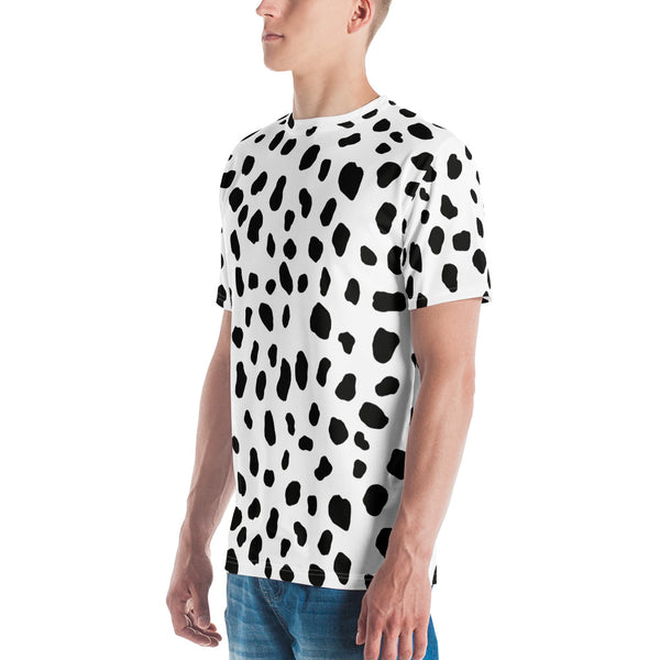 Dalmatian Print Men's T-Shirt/ Dalmatian Costume/ Animal Print Costume T-Shirt/ Dalmatian Cosplay Costume