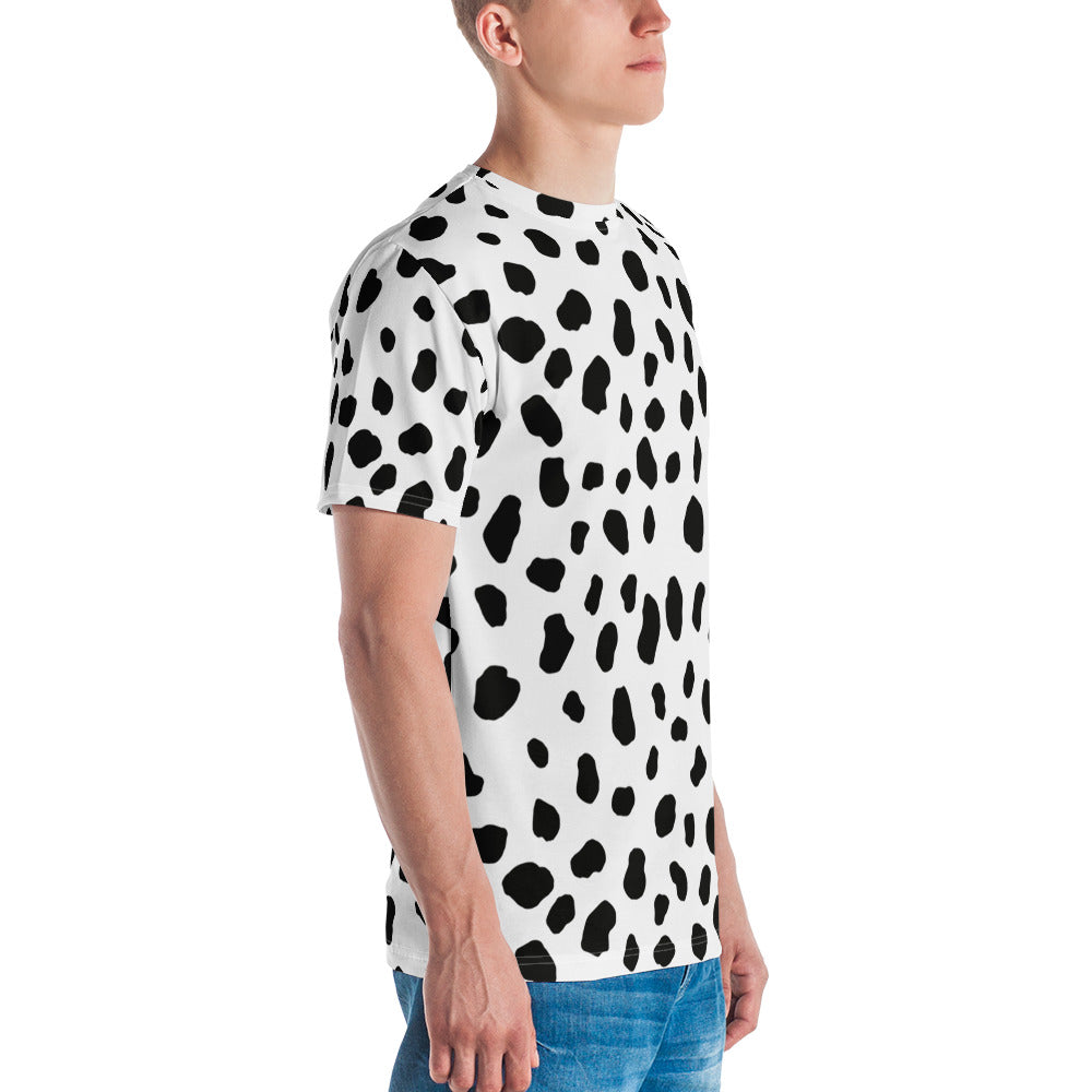 Dalmatian Print Men's T-Shirt/ Dalmatian Costume/ Animal Print Costume  T-Shirt/ Dalmatian Cosplay Costume